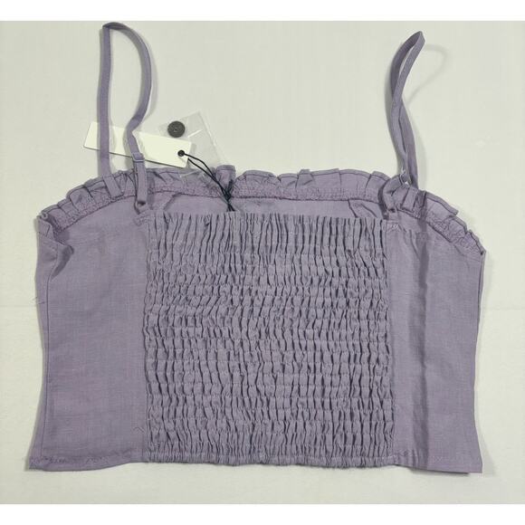 Olivaceous NWT Lavender Button Front Sleeveless Crop Top Size Medium - Picture 2 of 4